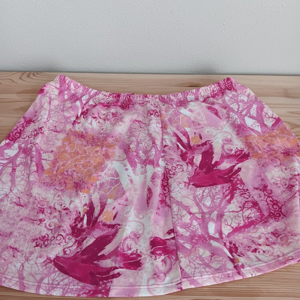 Susan Graver 3-pcs Soleil Tiered Tankini w/ Skirt & Brief ,Berry Sz a685176 - Picture 6 of 8